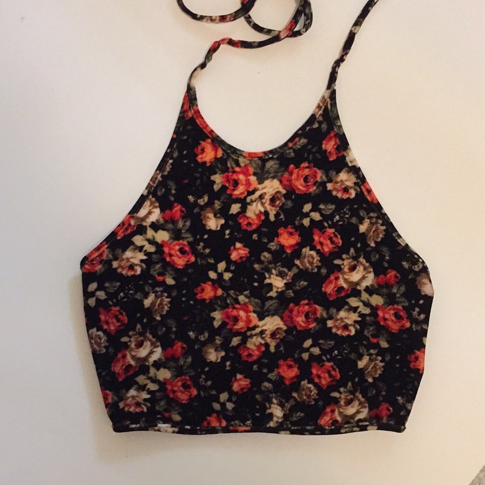 Urban Outfitters 90’s Velvet Halter Crop Top